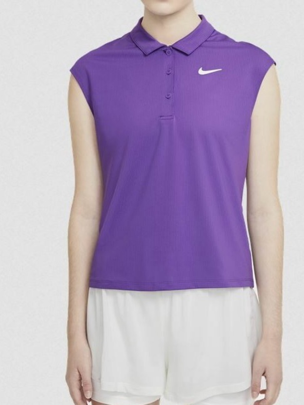 Nike Court Victory Dri-FIT Sleeveless Polo Shirt Wild Berry Purple Women Medium